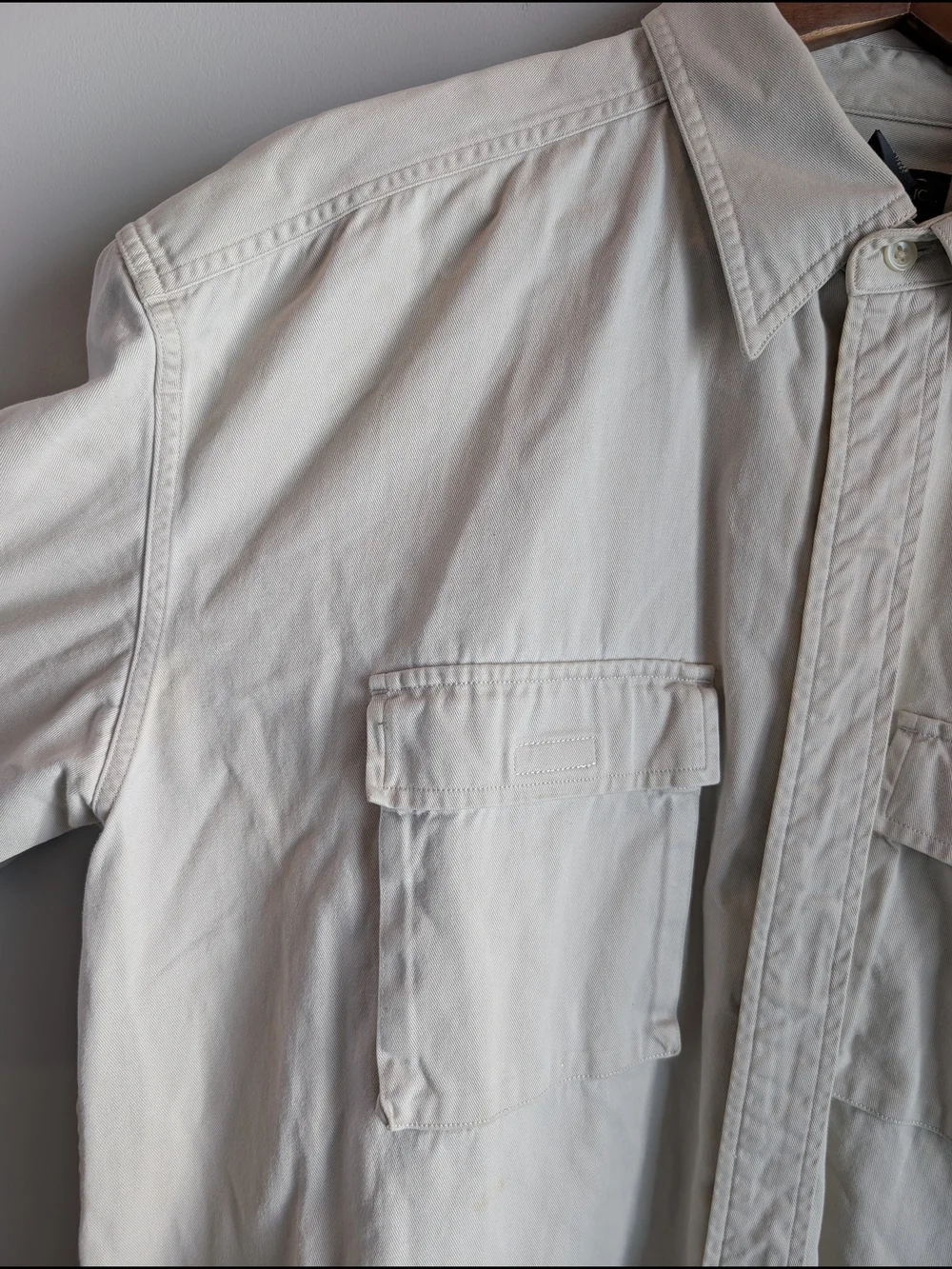VTG Banana Republic Bush Shirt Mens XL Khaki Safari Utility Gorpcore Tear Away